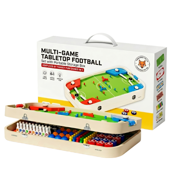 6-in-1 Tabletop Sports Game Set for Kids & Families | Portable Multi-Game Board