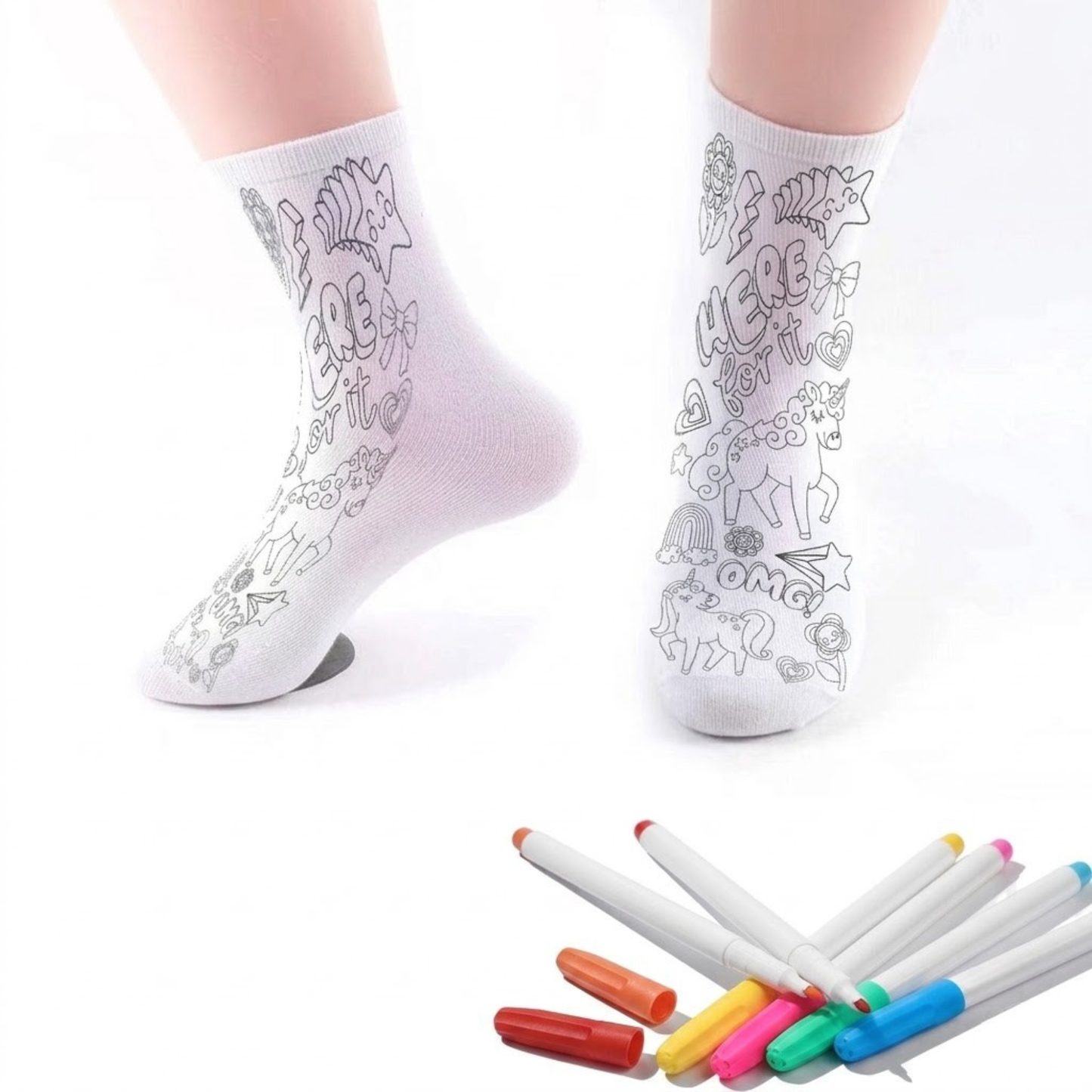 DIY Coloring Socks For Kids
