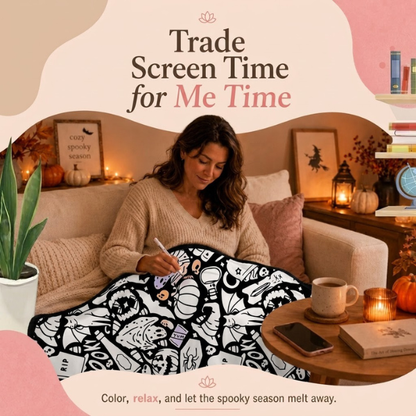 CLOUDCOZY™ Christmas Coloring Blanket – Color, Create & Cozy Up