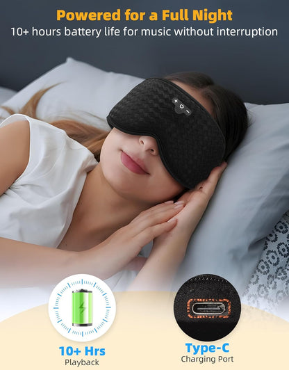 3D Contoured Sleep Mask with Bluetooth Headphones