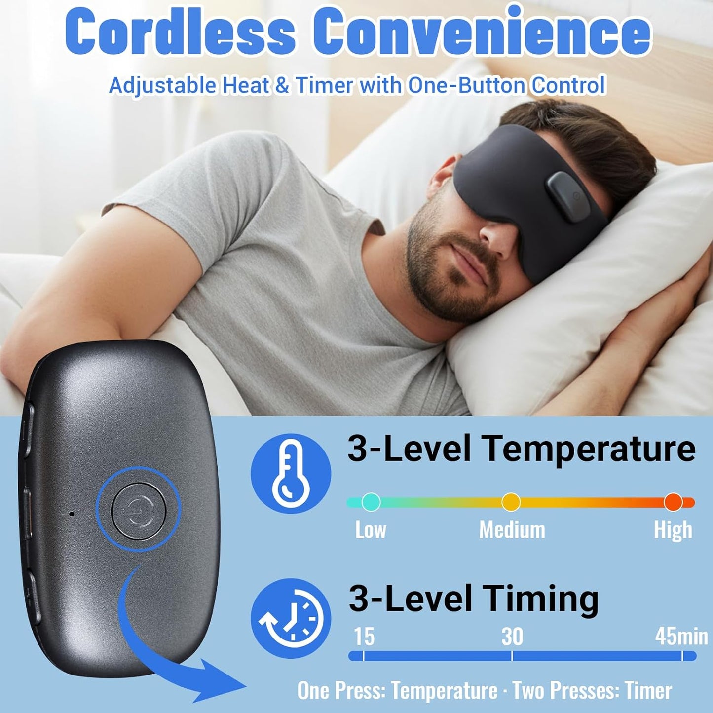 Heated Sleep Mask with Bluetooth Headphones