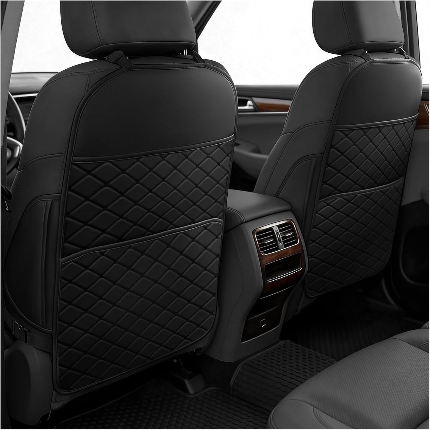 2-Pack Car Seat Back Protectors | Waterproof Kick Mats