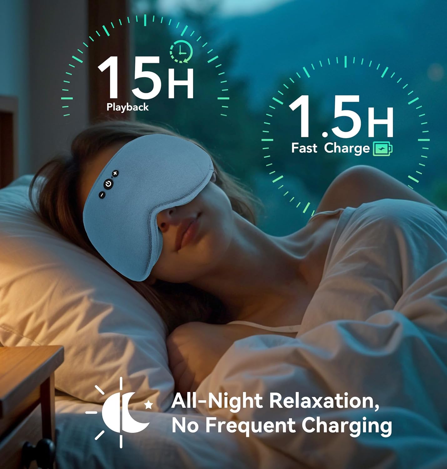 Bamboo Cotton Weighted Bluetooth Sleep Masks