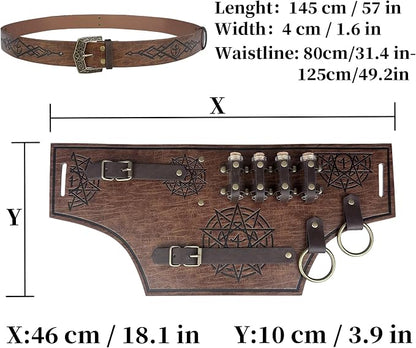 Medieval Alchemist Potion Belt – Fantasy Wizard Costume Accessory