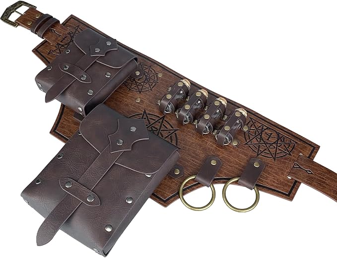 Medieval Alchemist Potion Belt – Fantasy Wizard Costume Accessory