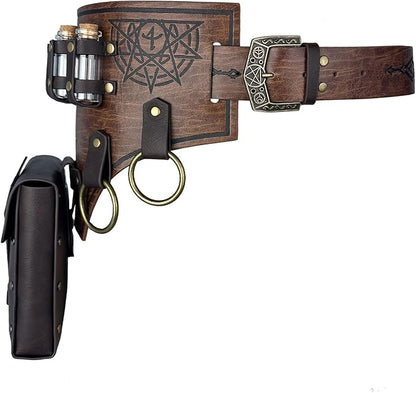 Medieval Alchemist Potion Belt – Fantasy Wizard Costume Accessory