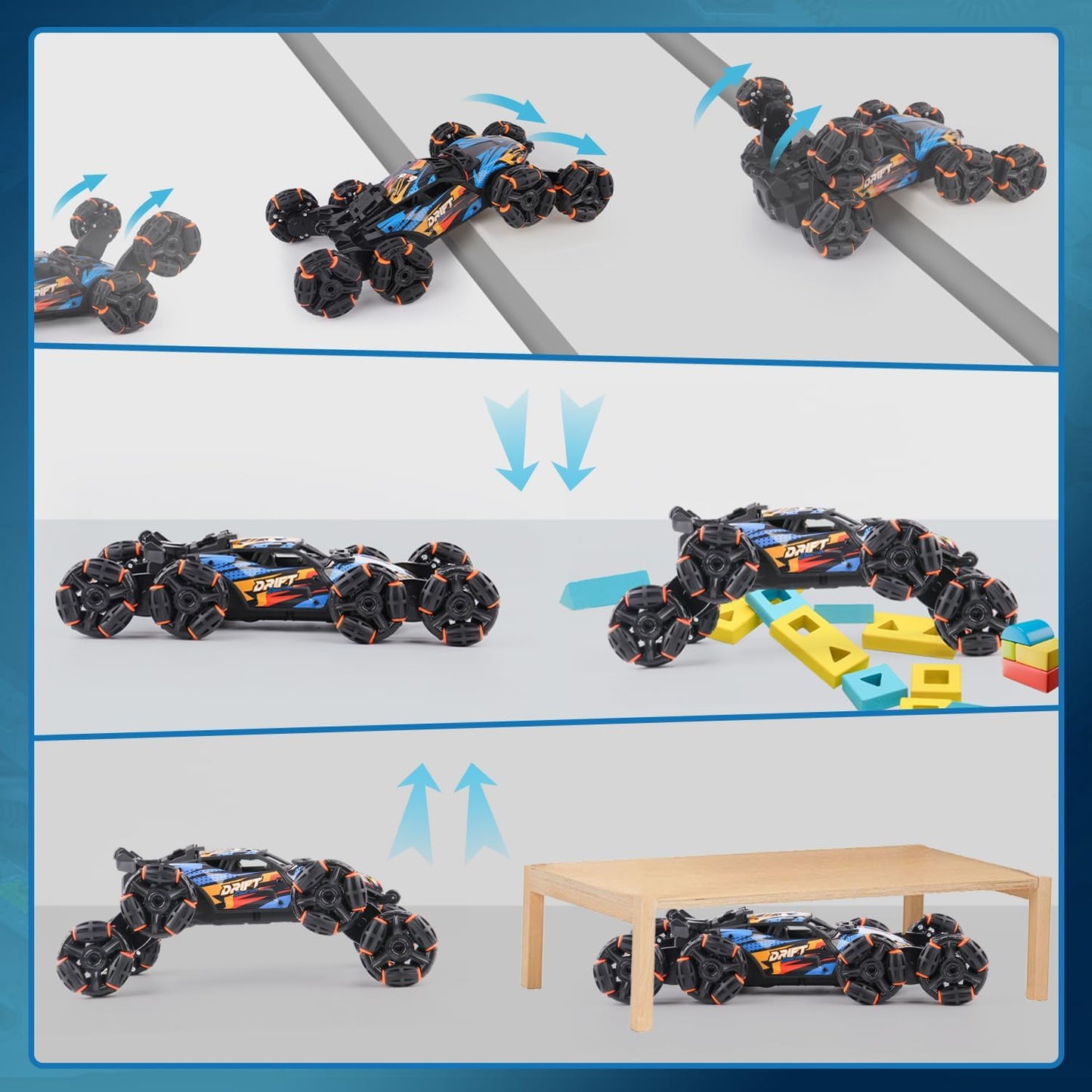Gesture Control RC Stunt Car – 8-Wheel Off-Road Racer