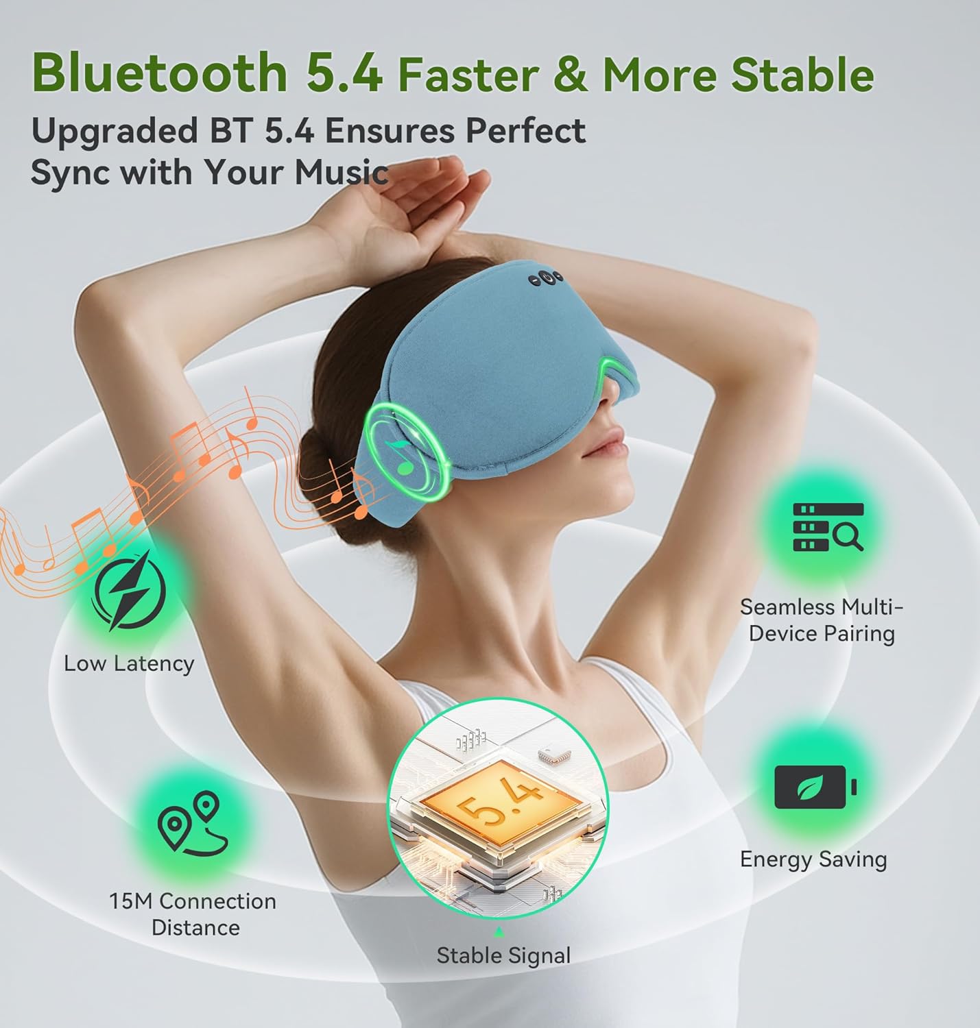 Bamboo Cotton Weighted Bluetooth Sleep Masks