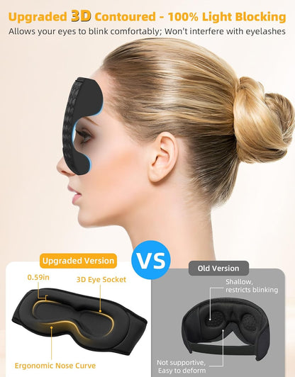 3D Contoured Sleep Mask with Bluetooth Headphones