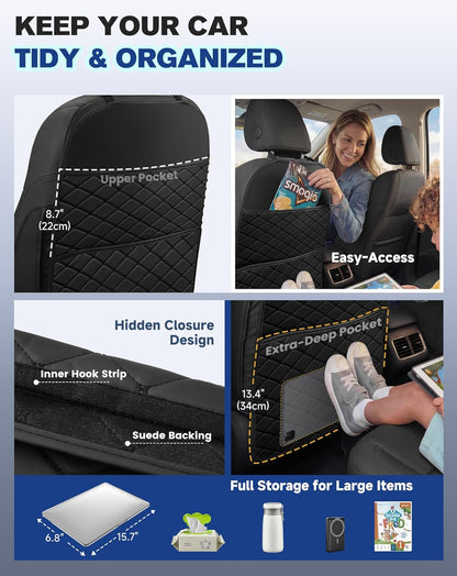 2-Pack Car Seat Back Protectors | Waterproof Kick Mats