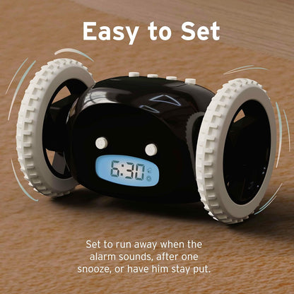 Clocky Alarm Clock on Wheels: Loud Moving Clock for Heavy Sleepers