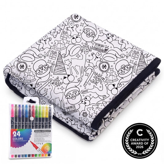 CLOUDCOZY™ Christmas Coloring Blanket – Color, Create & Cozy Up