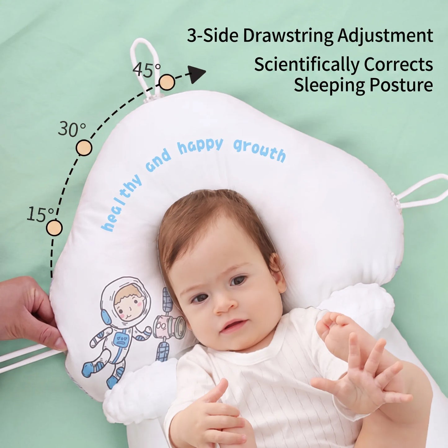 CLOUDCOZY™ Baby Head Support Pillow | Adjustable Ergonomic Sleep Positioner