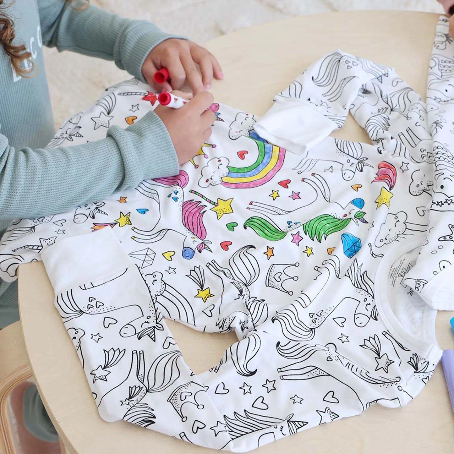 CLOUDCOZY™ Kids DIY Doodle Pajamas Set – Color, Create & Cozy Up