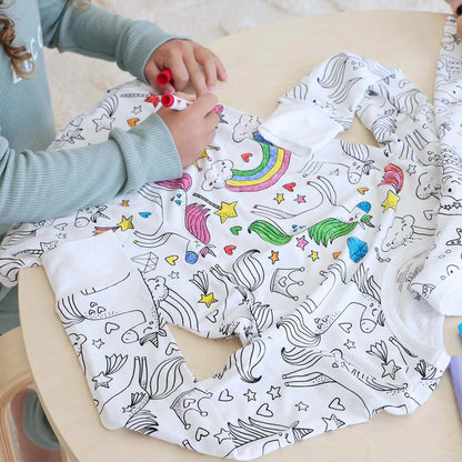 CLOUDCOZY™ Kids DIY Doodle Pajamas Set – Color, Create & Cozy Up