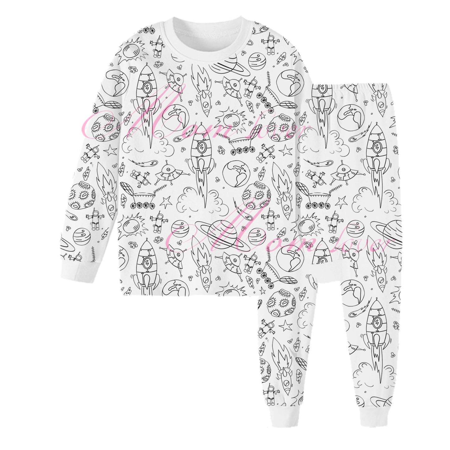 CLOUDCOZY™ Kids DIY Doodle Pajamas Set – Color, Create & Cozy Up