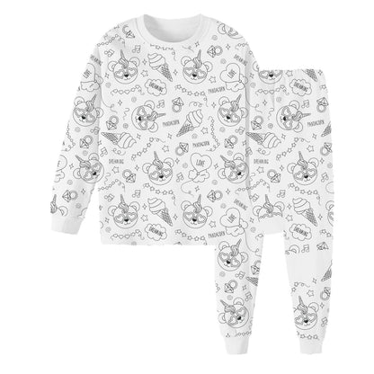 CLOUDCOZY™ Kids DIY Doodle Pajamas Set – Color, Create & Cozy Up