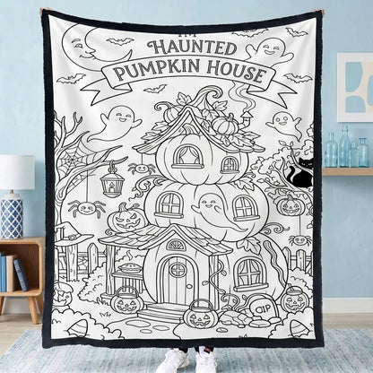CLOUDCOZY™ Halloween Coloring Blanket – Cozy DIY Gift for Couples & Families