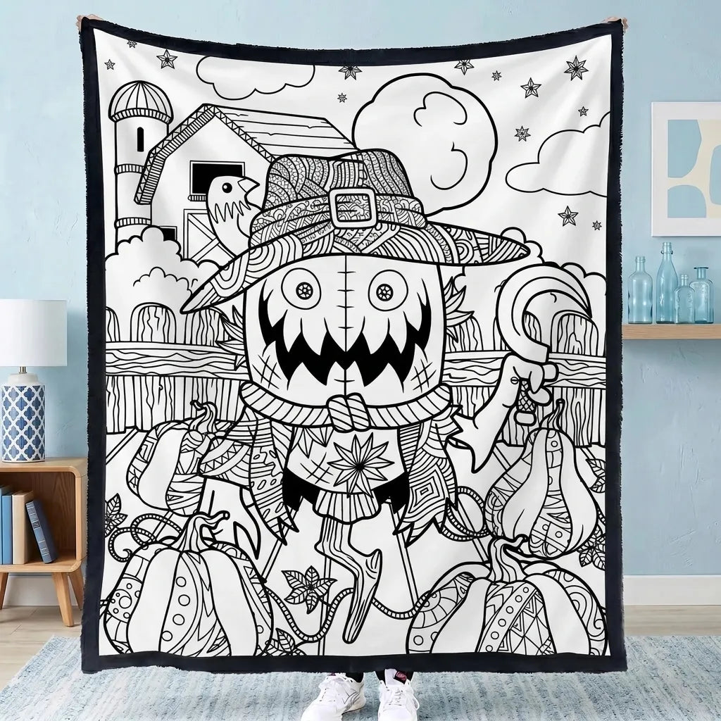 CLOUDCOZY™ Halloween Coloring Blanket – Cozy DIY Gift for Couples & Families