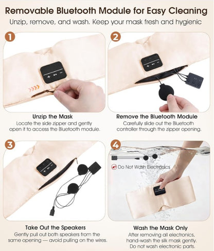 Silk Bluetooth Sleep Mask Headphones for Side Sleepers