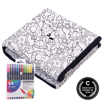 CLOUDCOZY™ Christmas Coloring Blanket – Color, Create & Cozy Up