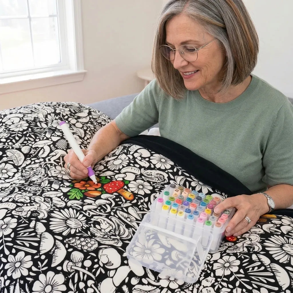 CLOUDCOZY™ Christmas Coloring Blanket – Color, Create & Cozy Up
