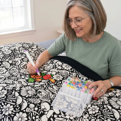 CLOUDCOZY™ Christmas Coloring Blanket – Color, Create & Cozy Up