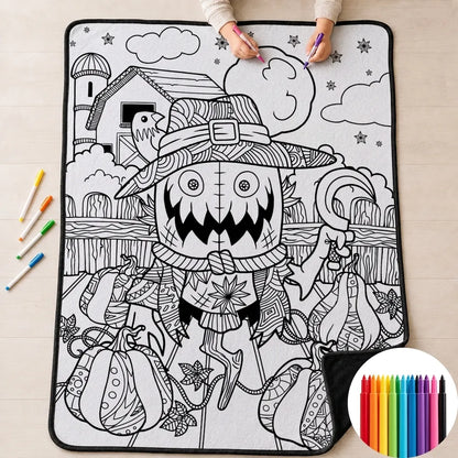 CLOUDCOZY™ Halloween Coloring Blanket – Cozy DIY Gift for Couples & Families