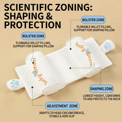 Anti-Flat Head Baby Shaping Pillow | Natural Millet Filling & Cooling Fabric