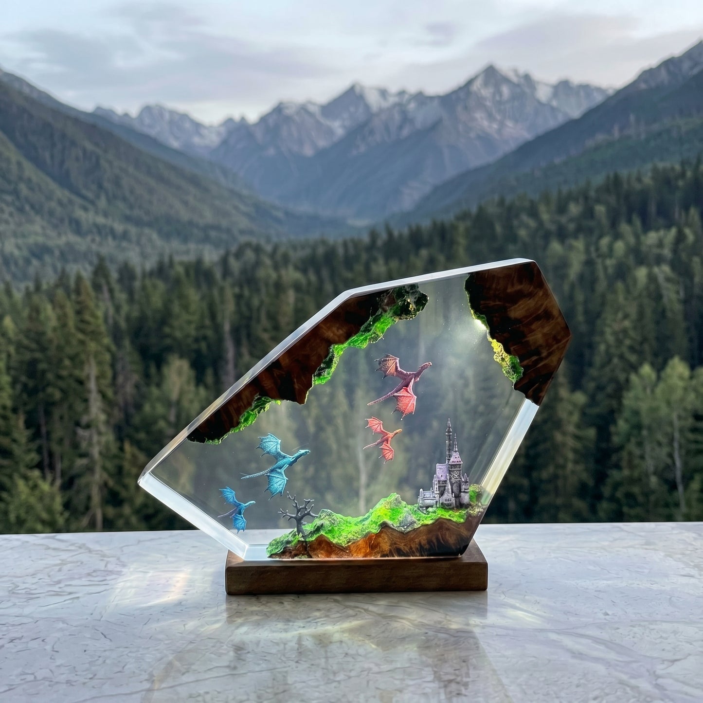 3D Dragon Wood Resin Night Light - HTTYD Decor | 100% Handmade